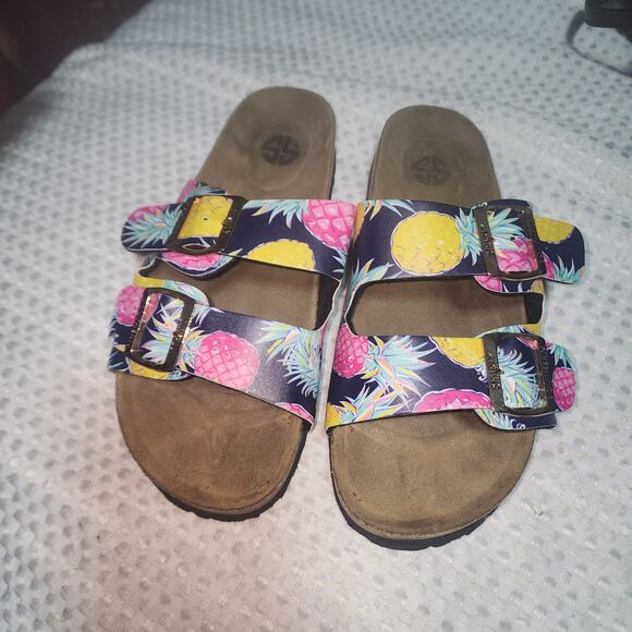 SIMPLY SOUTHERN EUC WOMENS SZ, 9 SIMPLY BLUE PINEAPPLE SANDALS SHOES - Picture 2 of 8